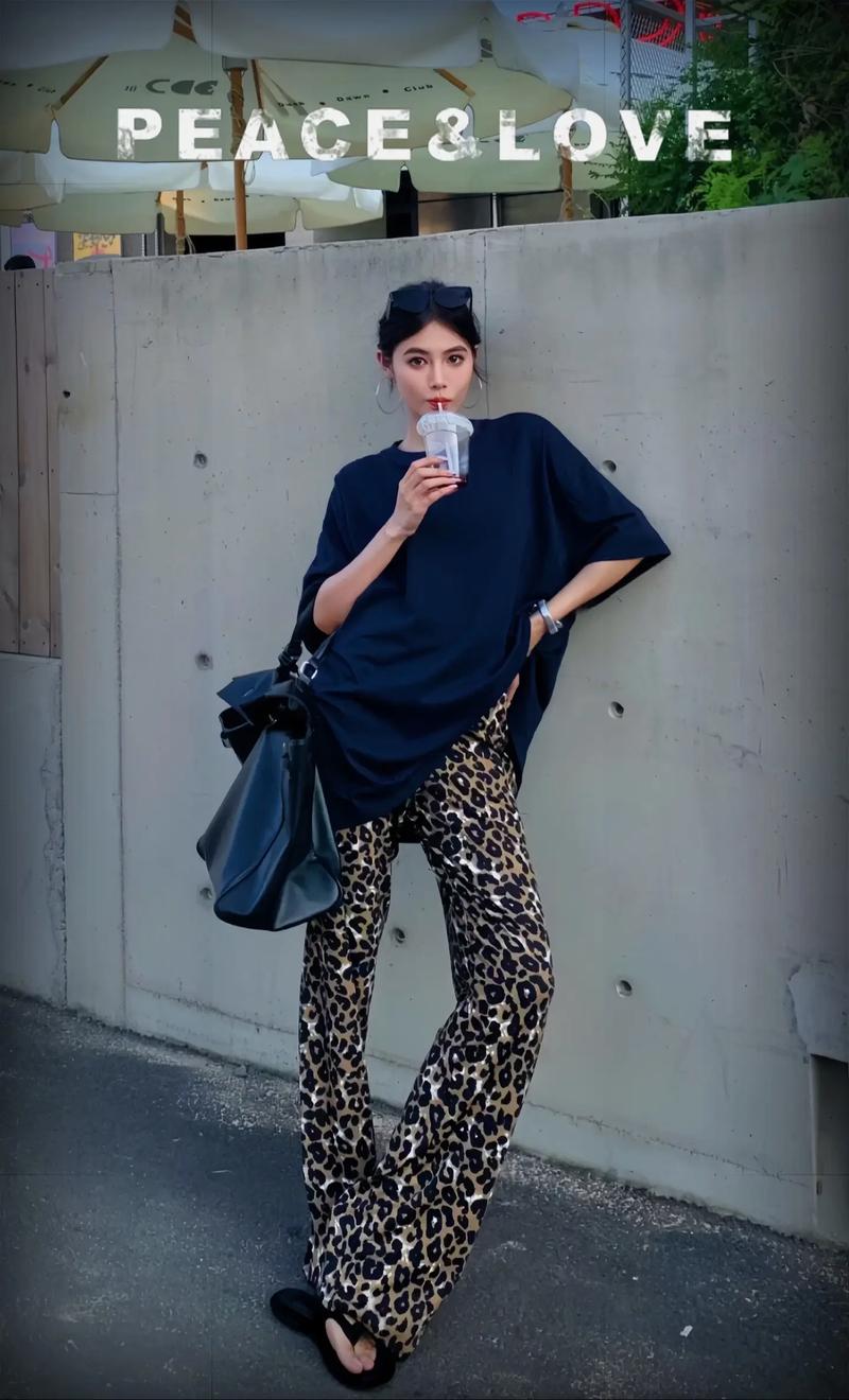 豹纹裤怎么搭配图片
