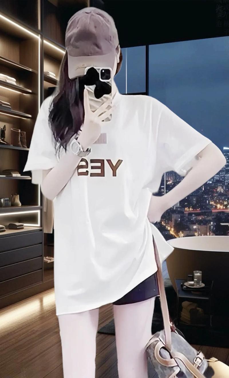 白色长版短袖怎么搭配