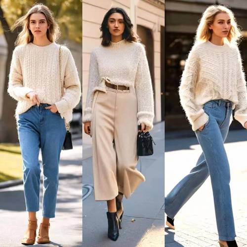 白色紧身毛衣怎么搭配外套好看吗