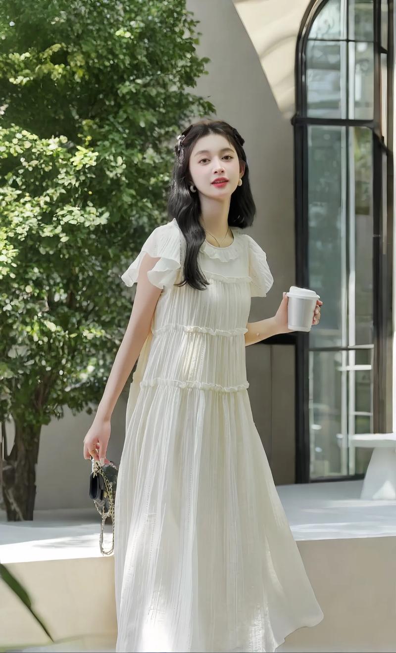 白色长款裙子怎么搭配图片