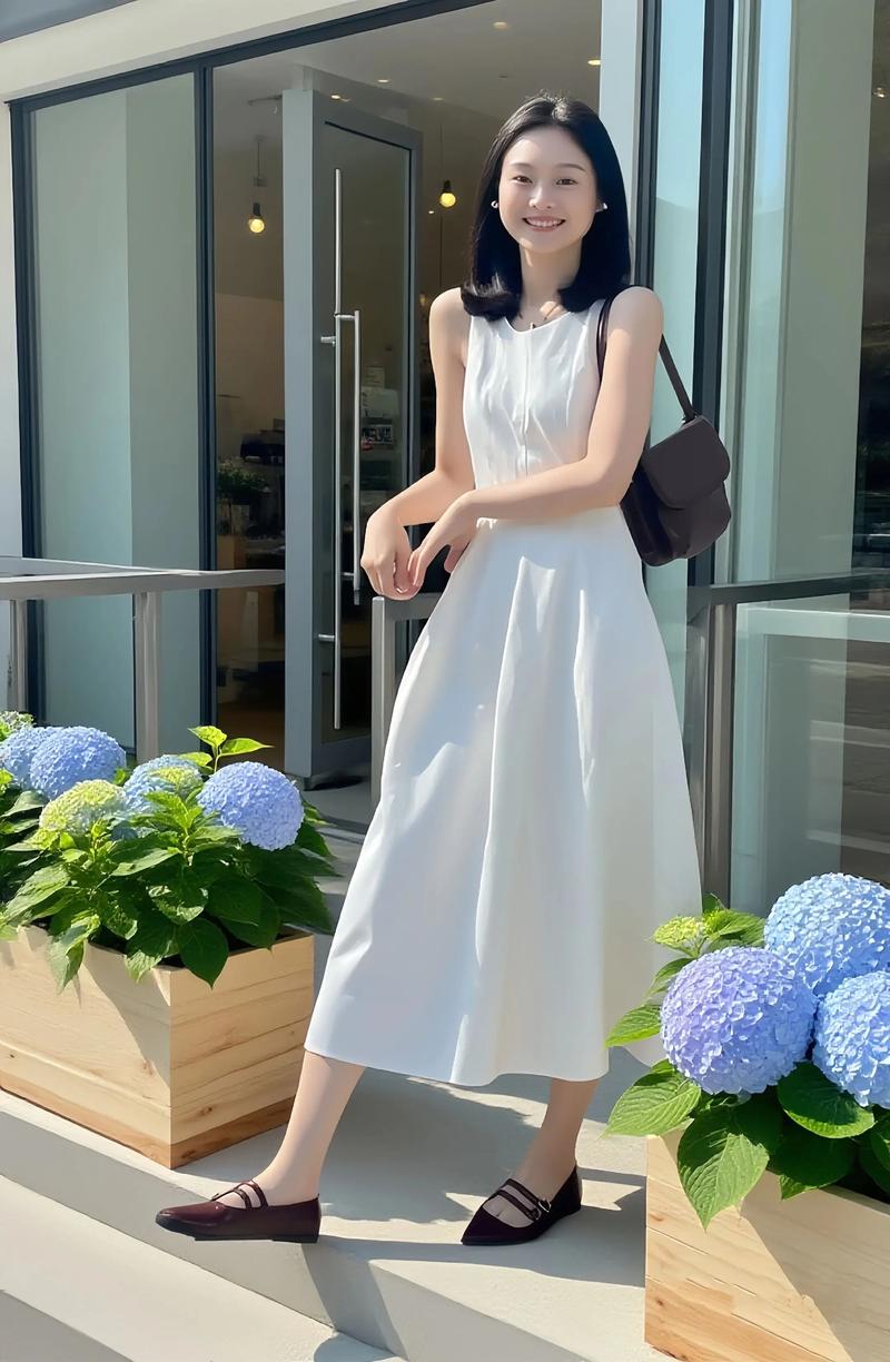 白色长款裙子怎么搭配图片