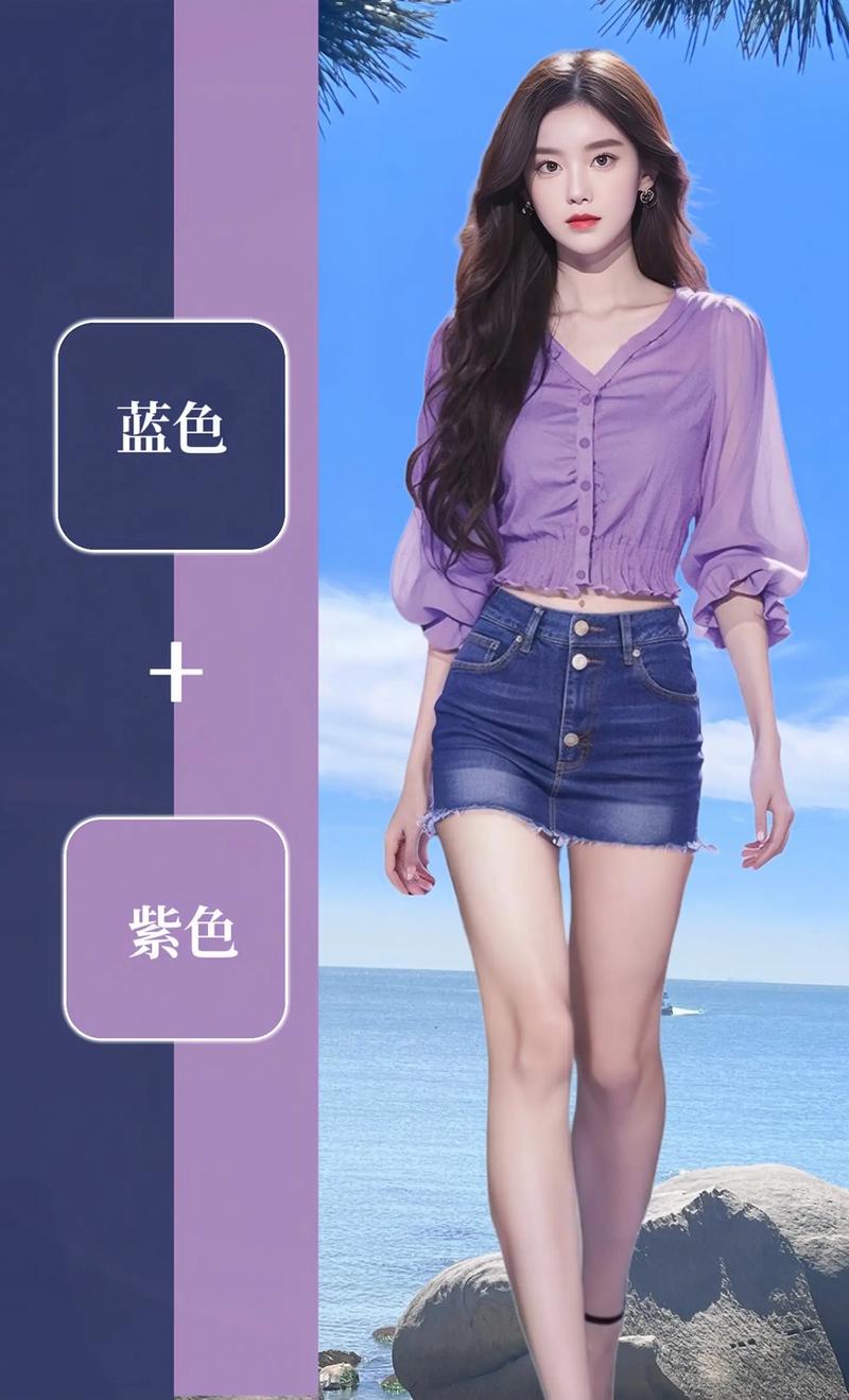 紫色灰色蓝色怎么搭配衣服好看图片欣赏