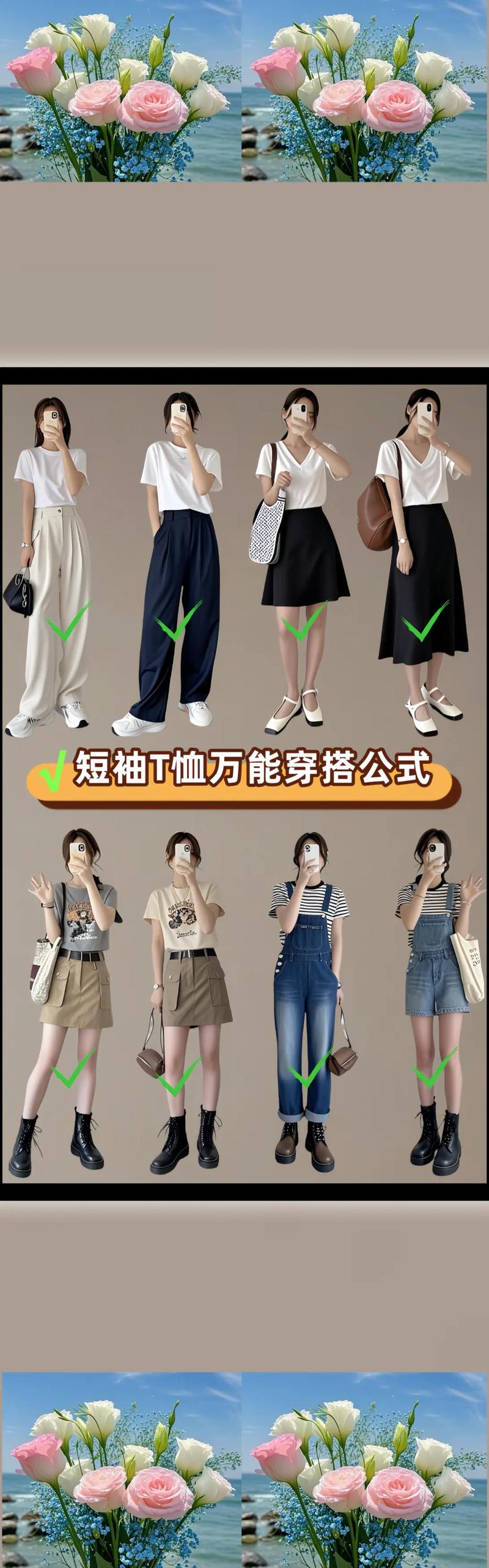 夏天大的短袖怎么搭配