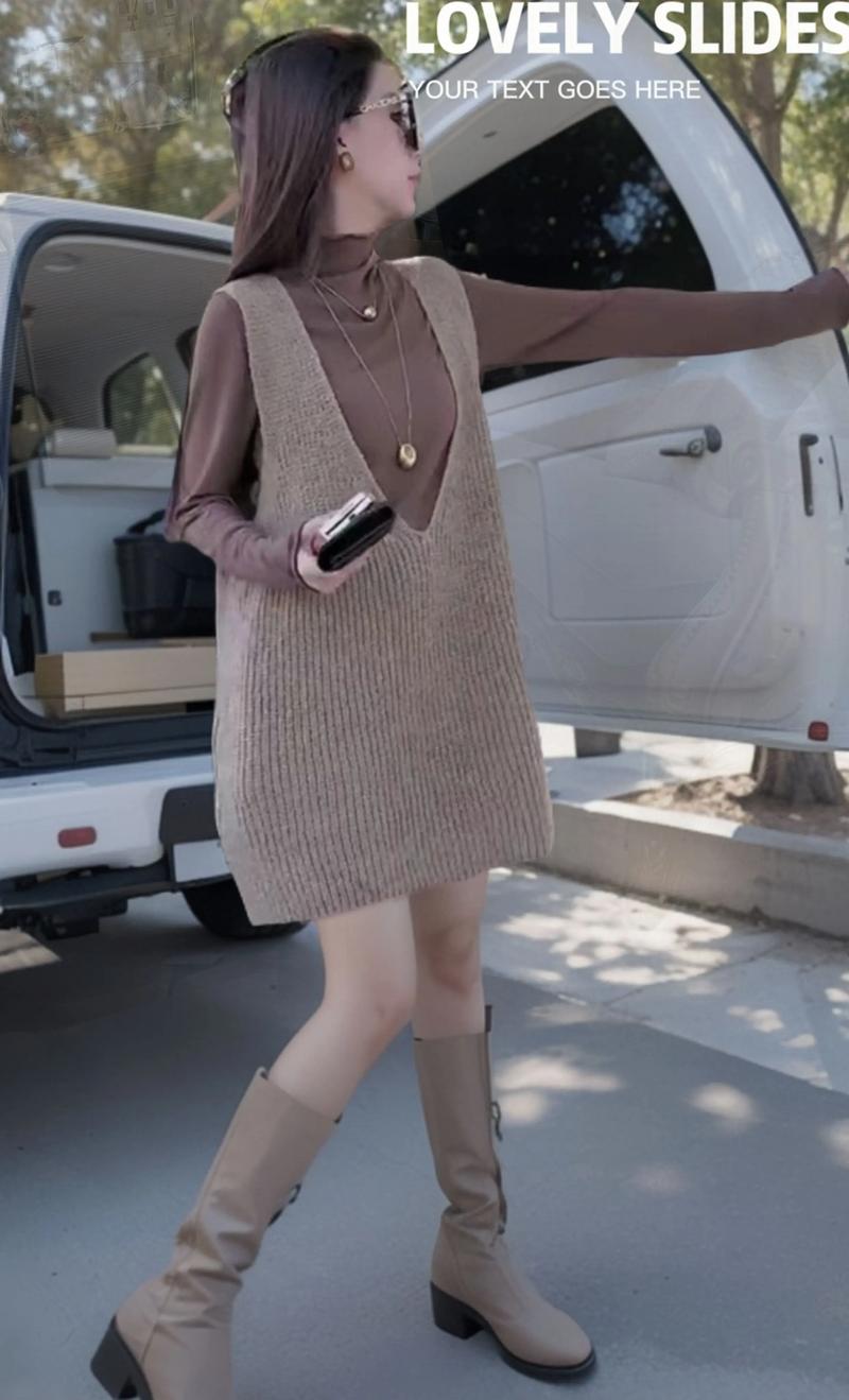 高领毛衣高长款怎么搭配好看