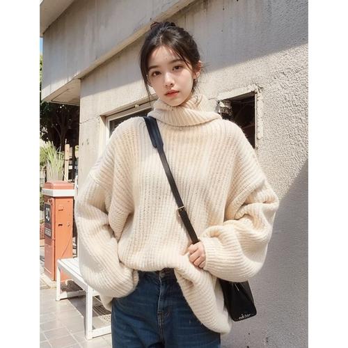 高领毛衣高长款怎么搭配好看