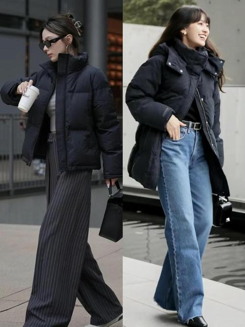 黑色羽绒怎么搭配打底衫