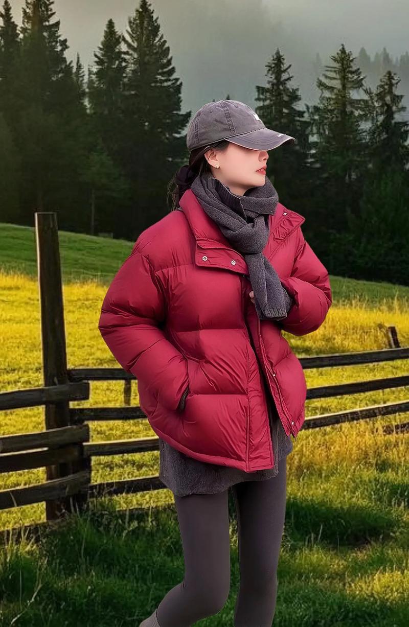 红色羽绒服怎么搭配裙子