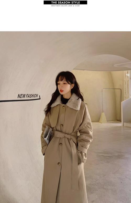 卡其色中长棉衣怎么搭配好看