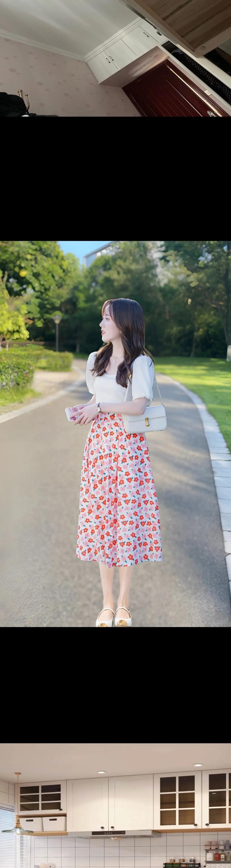 白色碎花裙怎么搭配上衣