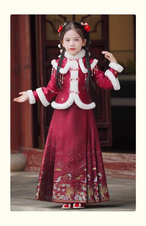 冬天儿童红色唐装怎么搭配