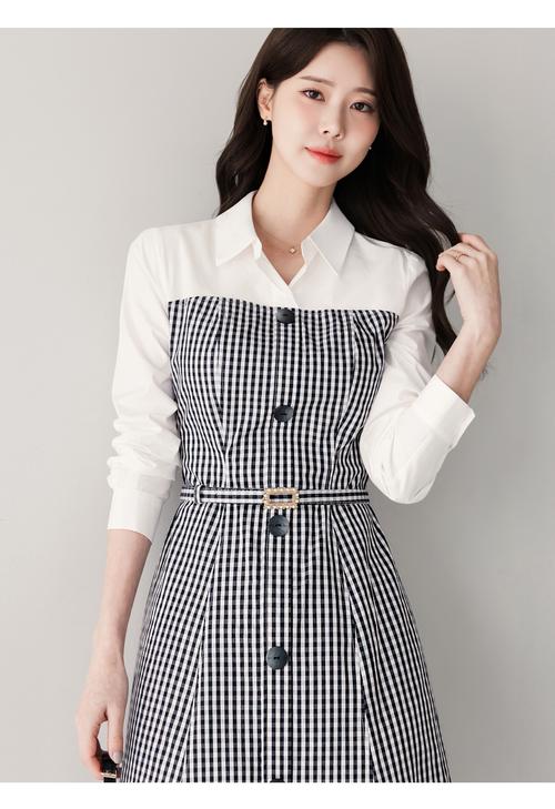 长款格子衬衫裙怎么搭配图片