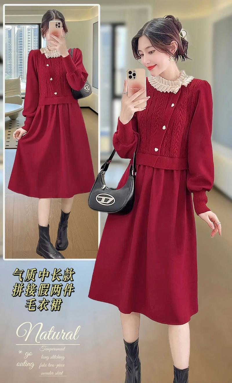 长款修身红色连衣裙怎么搭配什么外套