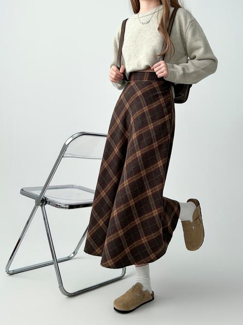 大格子裙怎么搭配图片欣赏