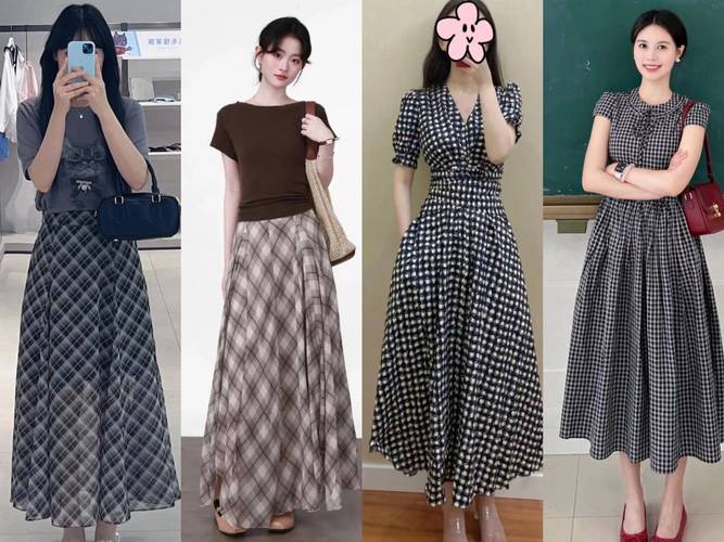 大格子裙怎么搭配图片大全