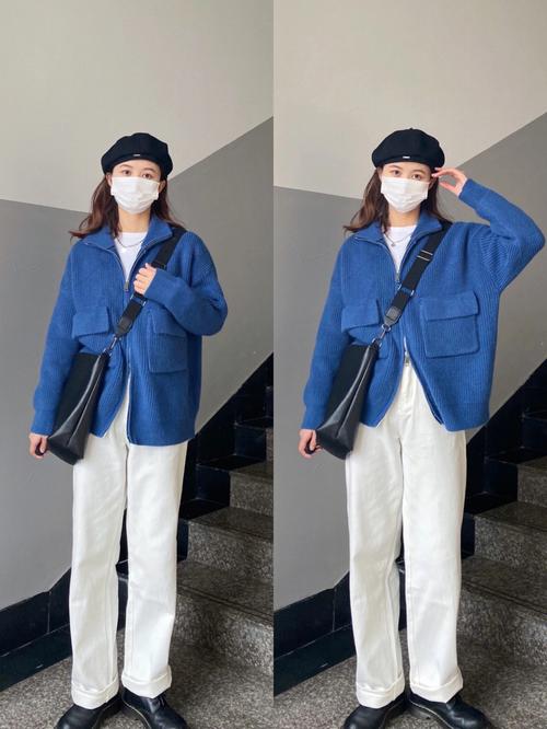 白色蓝色的鞋子怎么搭配衣服好看