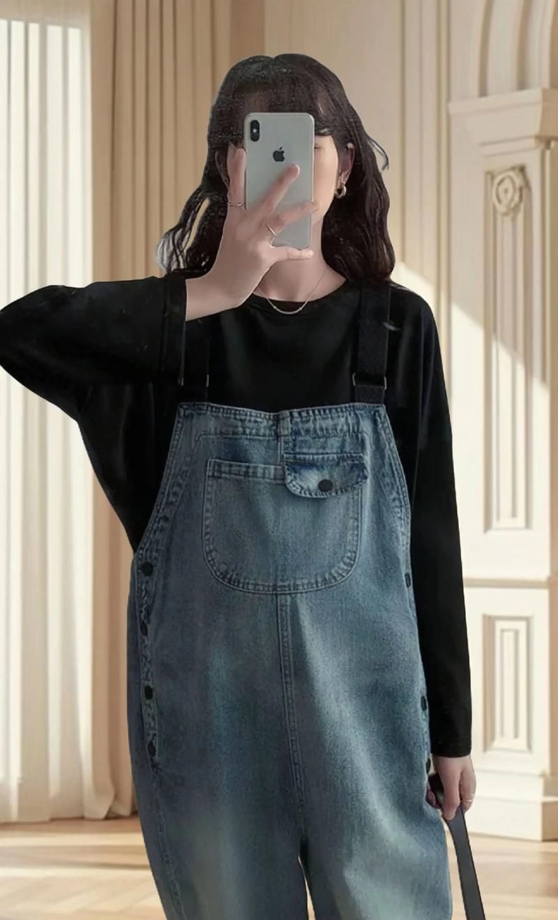 吊带连体长裤怎么搭配图片