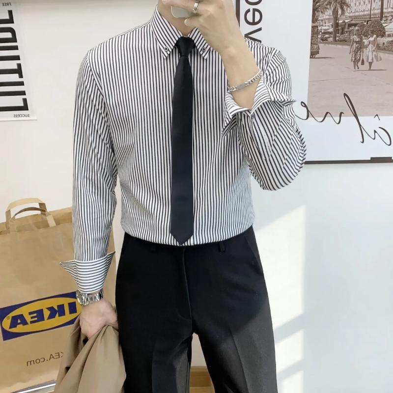 条纹衬衫配什么领带