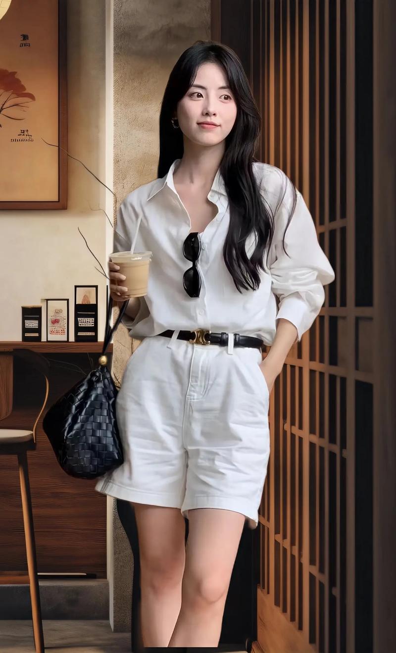 韩版短衬衣怎么搭配裤子好看图片大全