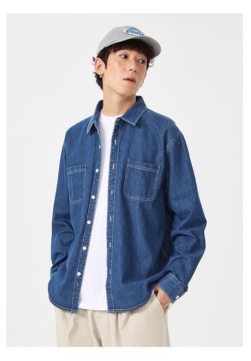 男士薄牛仔衬衫怎么搭配图片