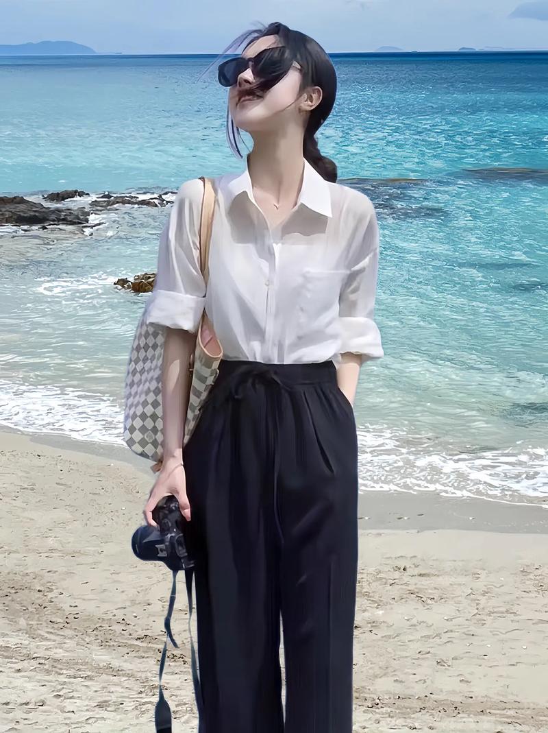 白色衬衫怎么搭配裤子好看图片欣赏