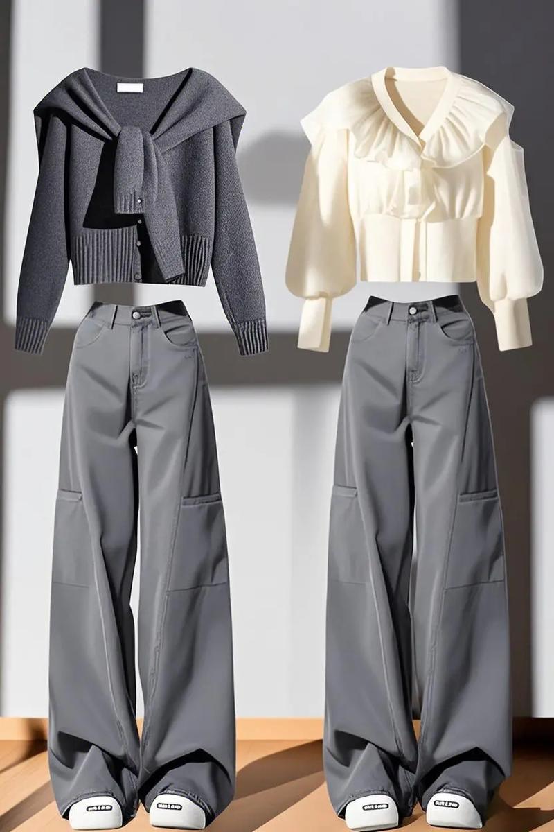 复古灰裤子怎么搭配图片