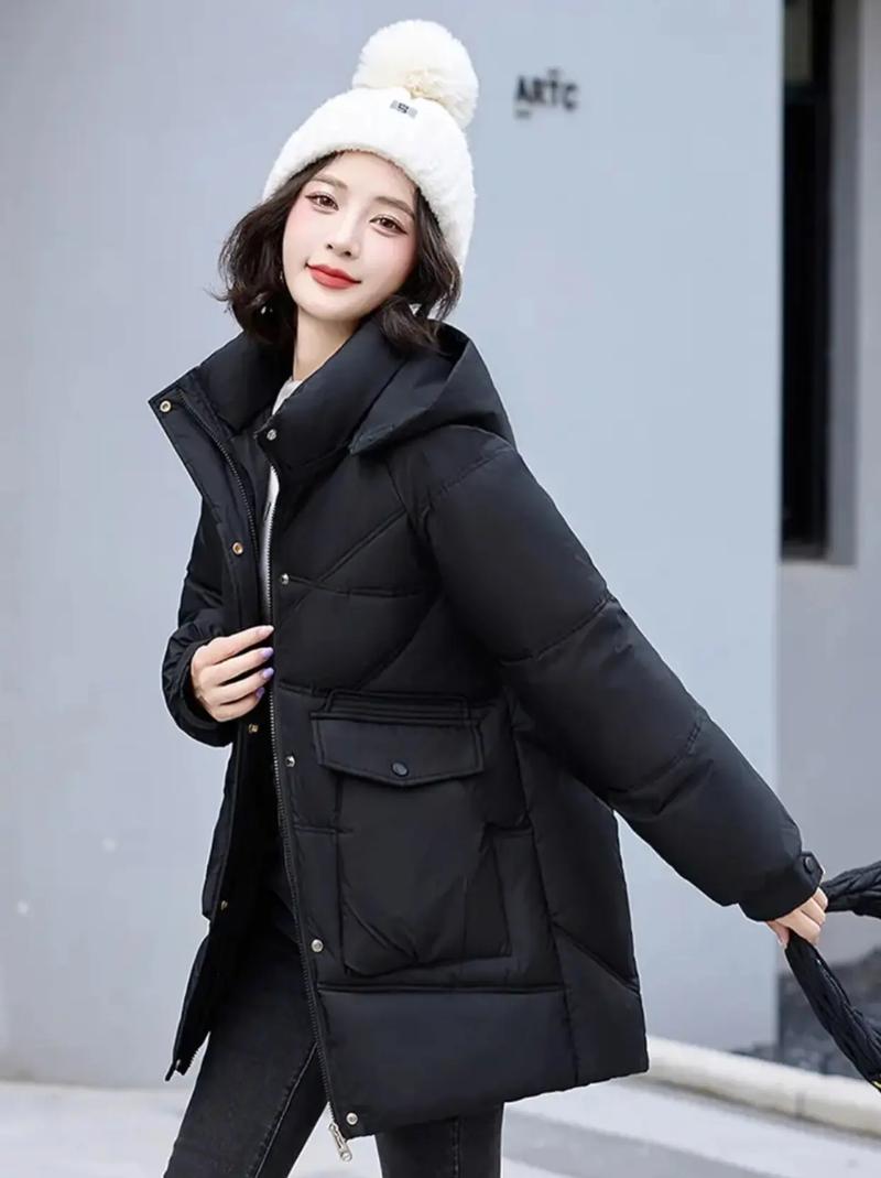 黑色中长款棉衣里面怎么搭配