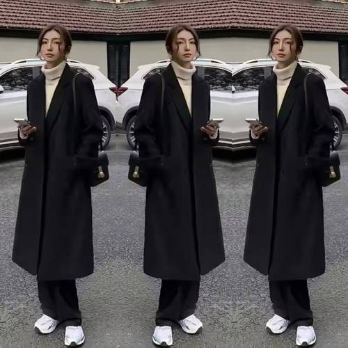 黑色长款棉袄怎么搭配什么裤子好看图片欣赏