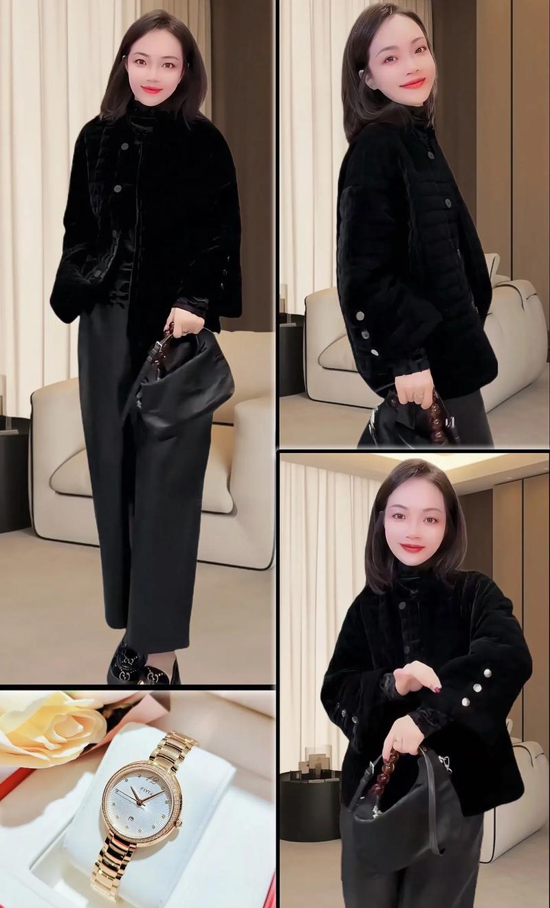 黑色中长款棉袄怎么搭配什么裤子好看