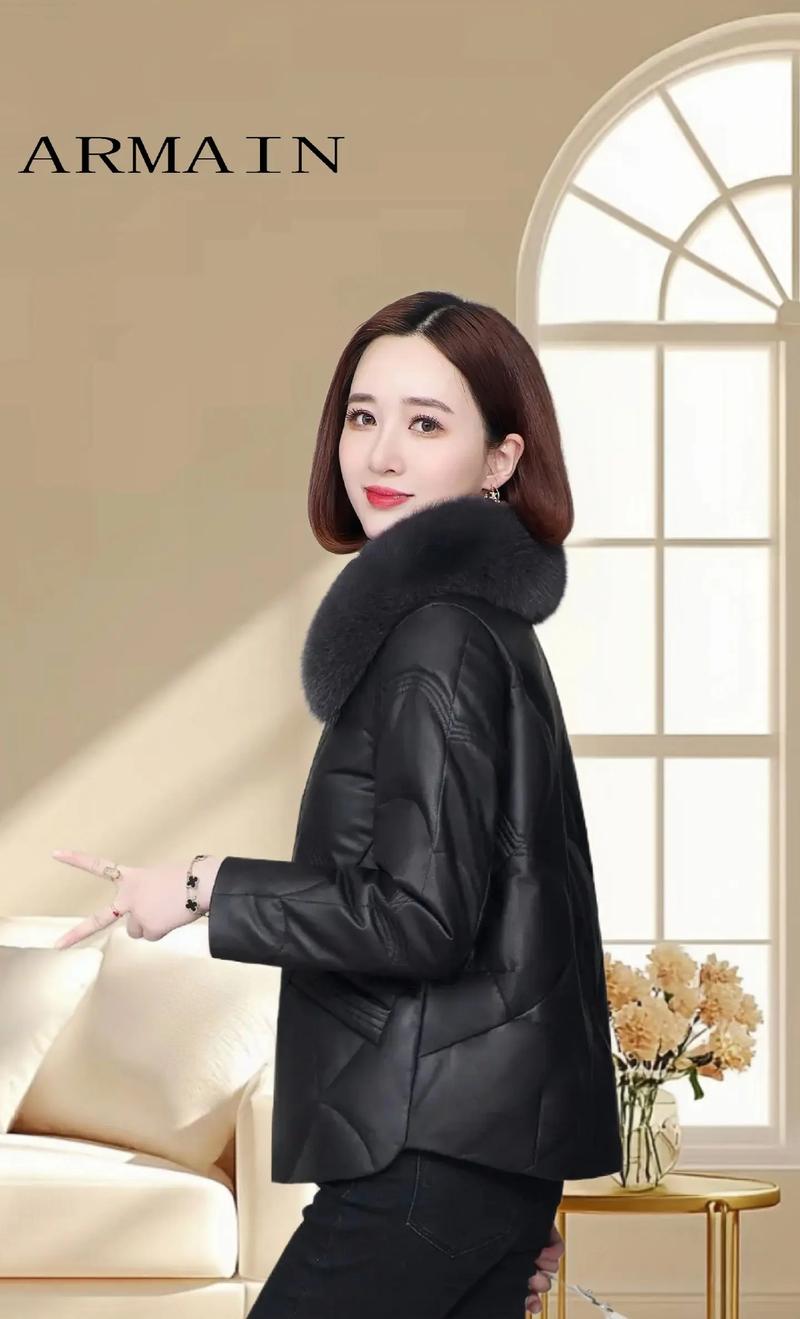 皮羽绒服怎么搭配图片大全