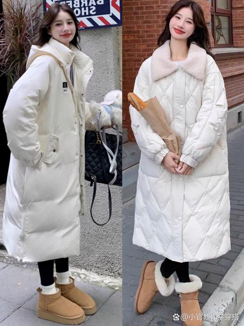 长款白色羽绒服怎么搭配鞋子图片欣赏