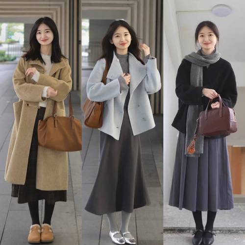 冬季浅色长裙怎么搭配