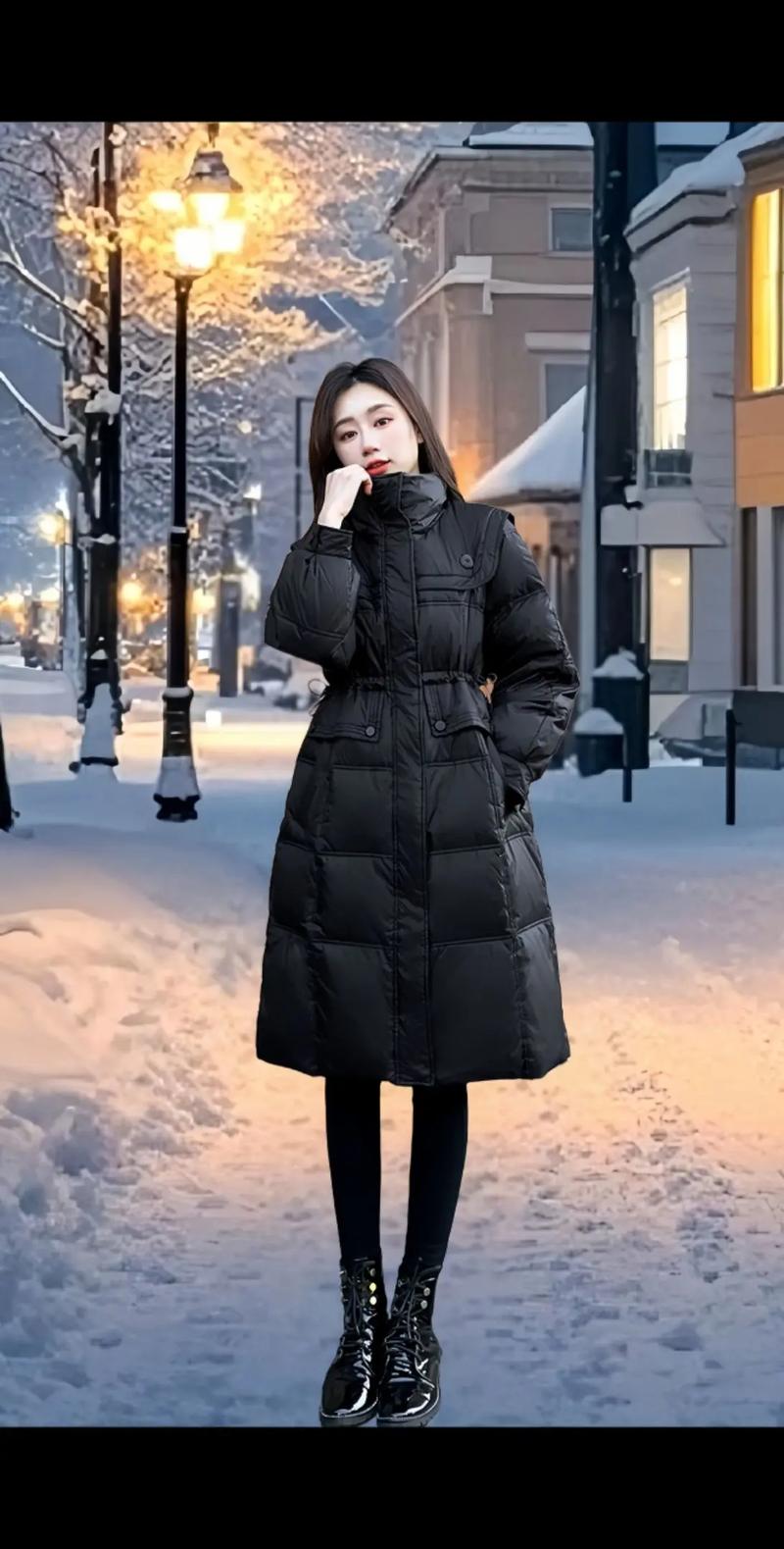 1米55穿超长棉服怎么搭配