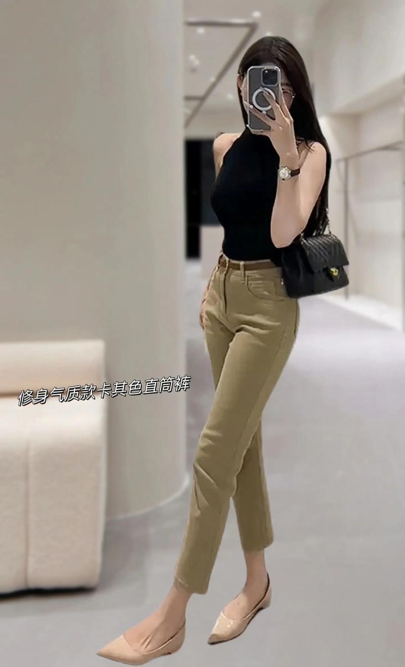 卡其色雪纺裤怎么搭配什么外套好看
