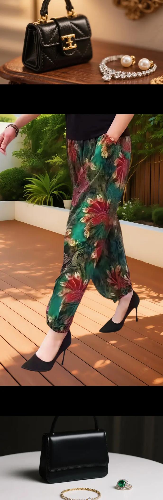 小脚花裤子怎么搭配