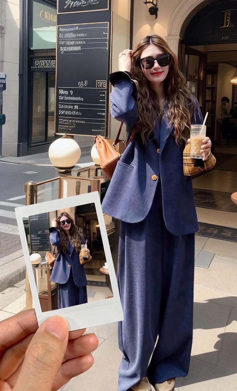 藏蓝色套装怎么搭配外套好看