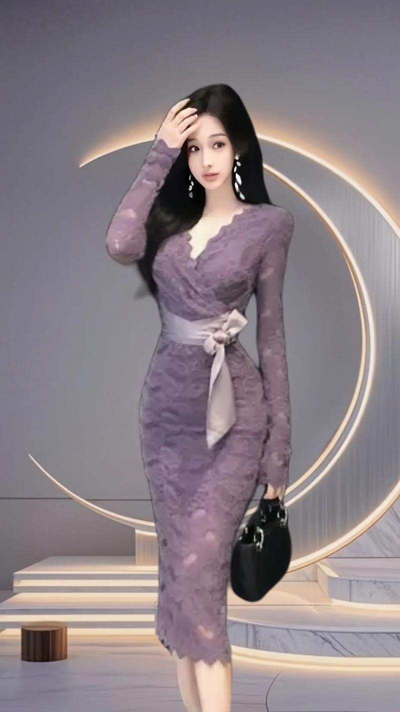 中长款蕾丝秋季连衣裙怎么搭配