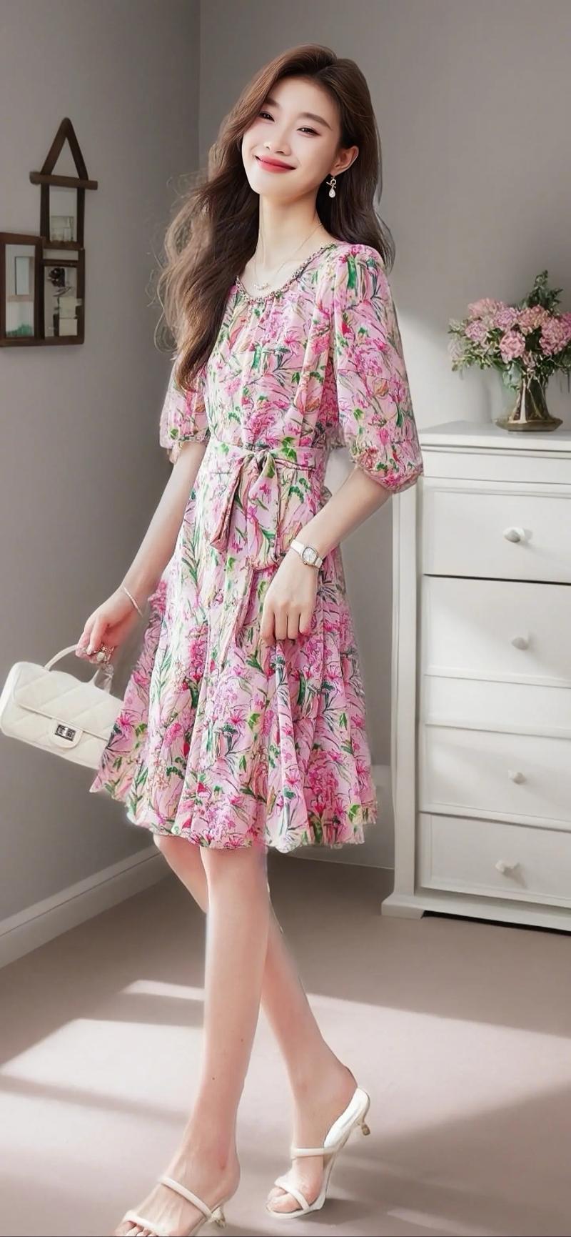 夏季碎花裙怎么搭配