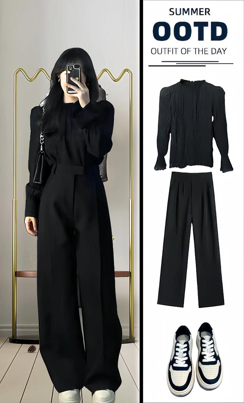 黑色阔腿裤应该怎么搭配