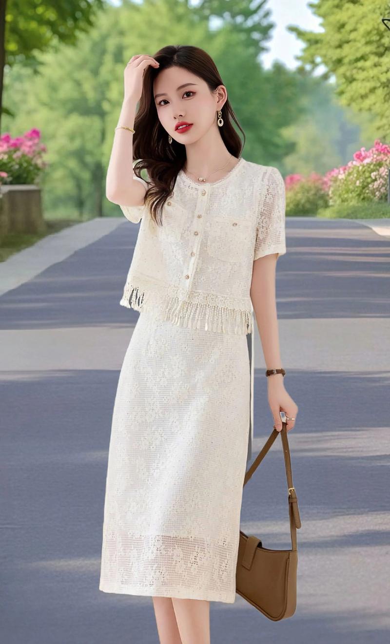 蕾丝套裙怎么搭配外套