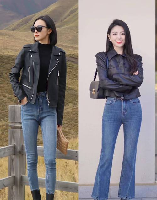 穿皮裤上衣怎么搭配图片