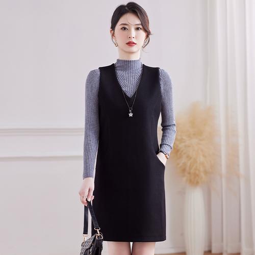 无袖冬裙怎么搭配图片