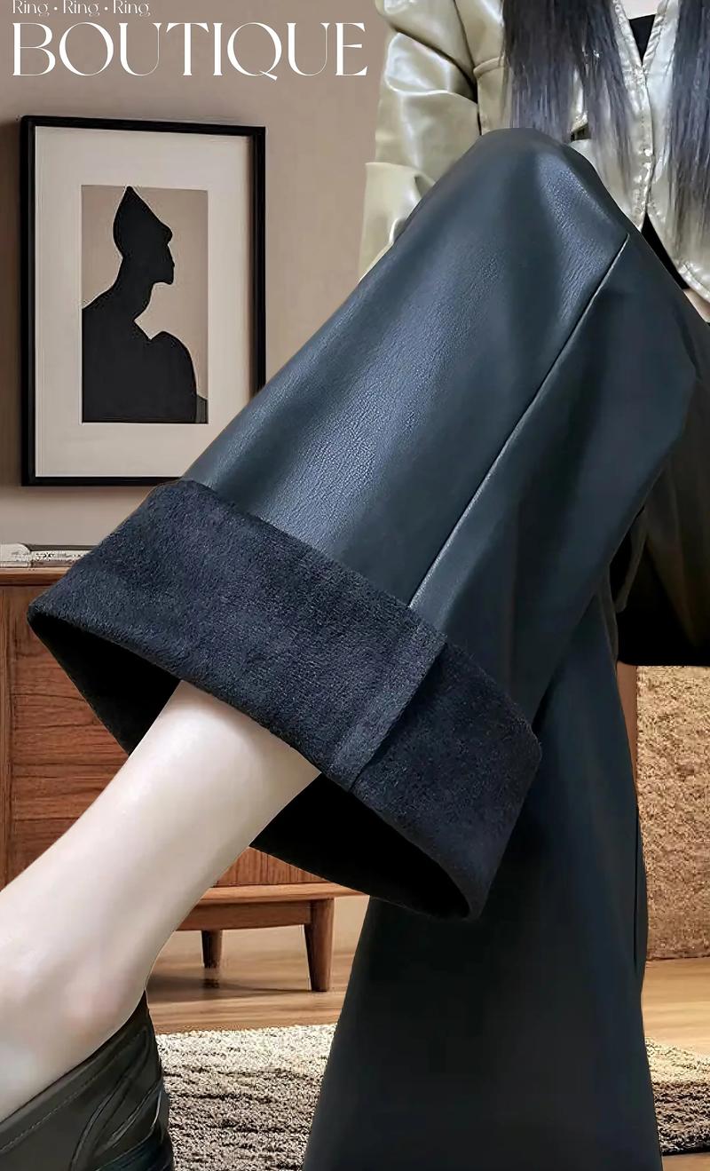 喇叭皮裤怎么搭配上衣