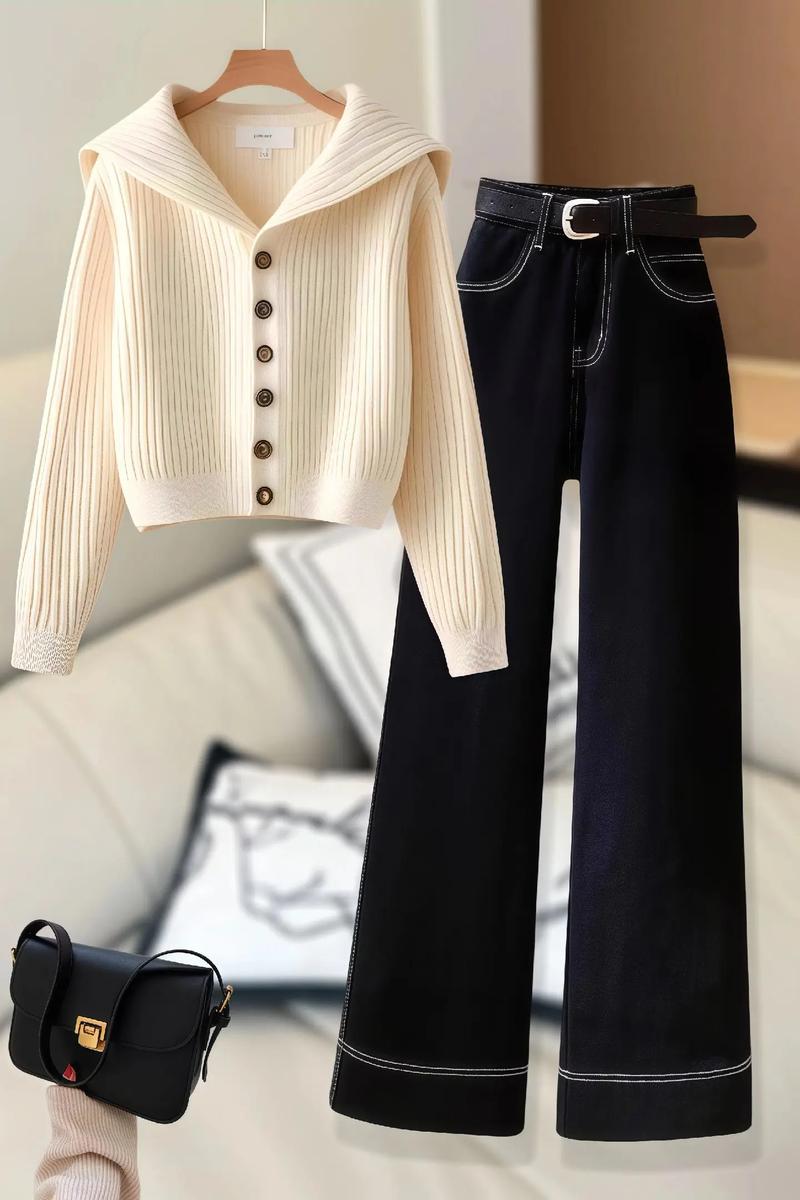 米白色开衫怎么搭配