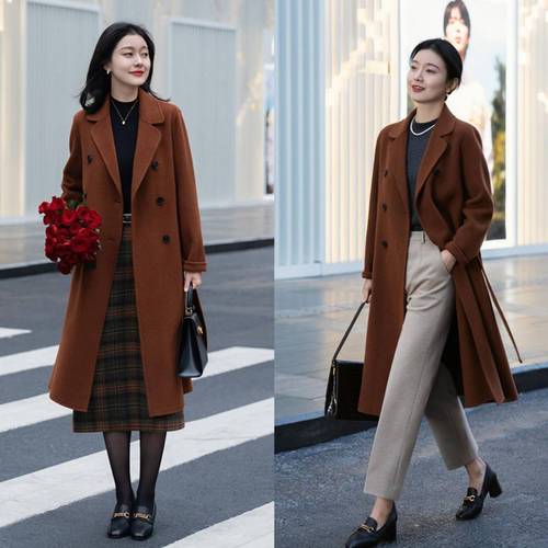 大衣小皮鞋怎么搭配