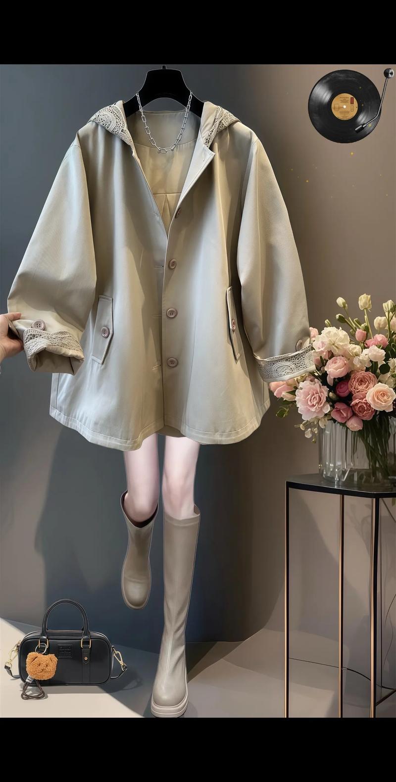 长款蕾丝打底怎么搭配外套