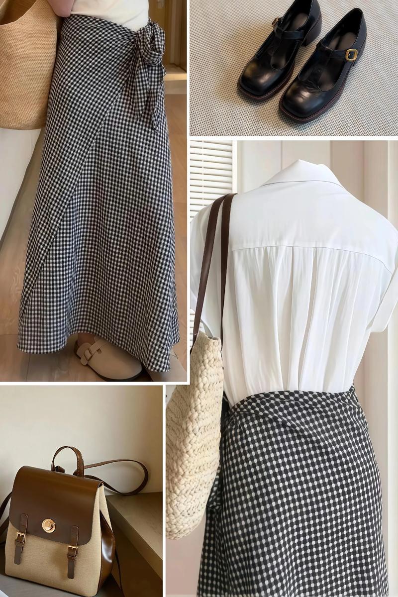 格子衬衫裙怎么搭配清纯冬天