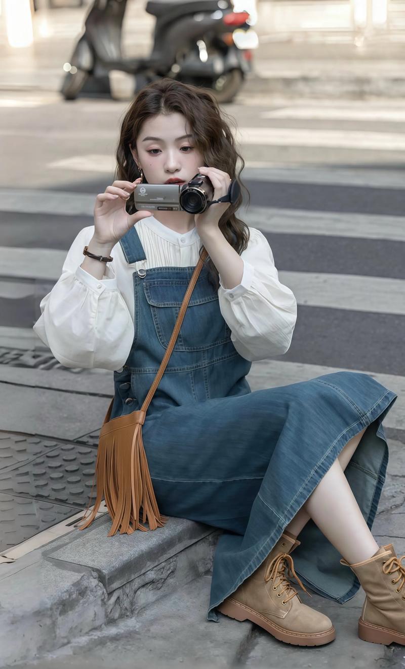 牛仔背带裙搭配什么上衣