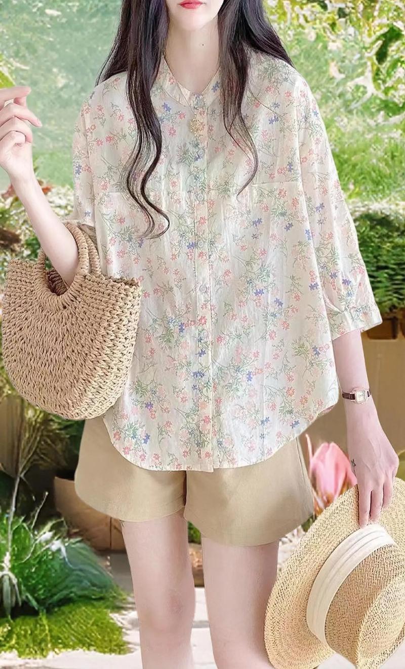 碎花衬衫怎么搭配图片