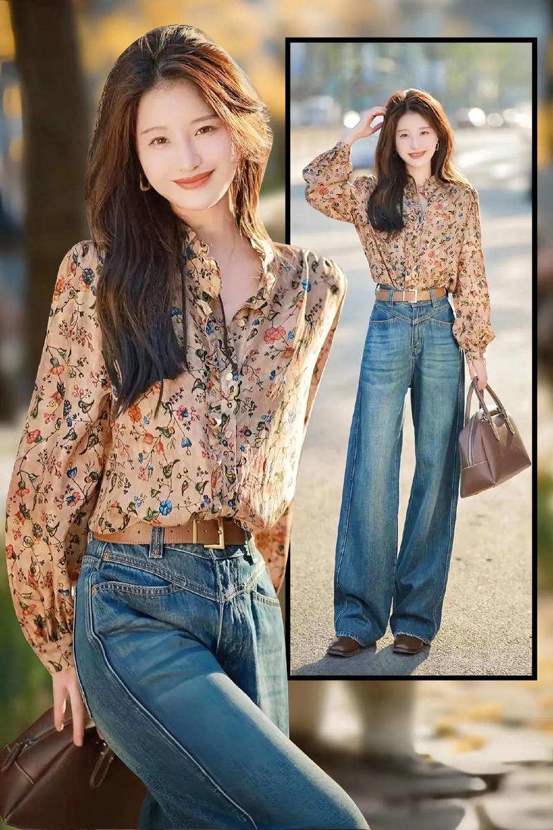 碎花衬衫怎么搭配图片