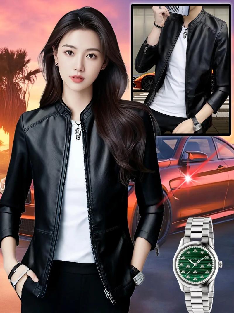 黑色立领皮衣怎么搭配图男